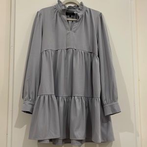 En Saison Tiered Long Sleeve Mini Babydoll Dress